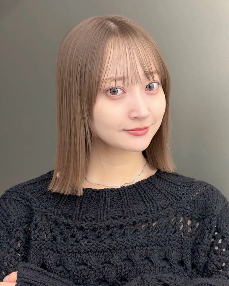 ショート カラー 透明感カラー ボブ 縮毛矯正 カット ヘアカラー あやか/横浜/ ボブ/透明感カラーのヘアスタイル