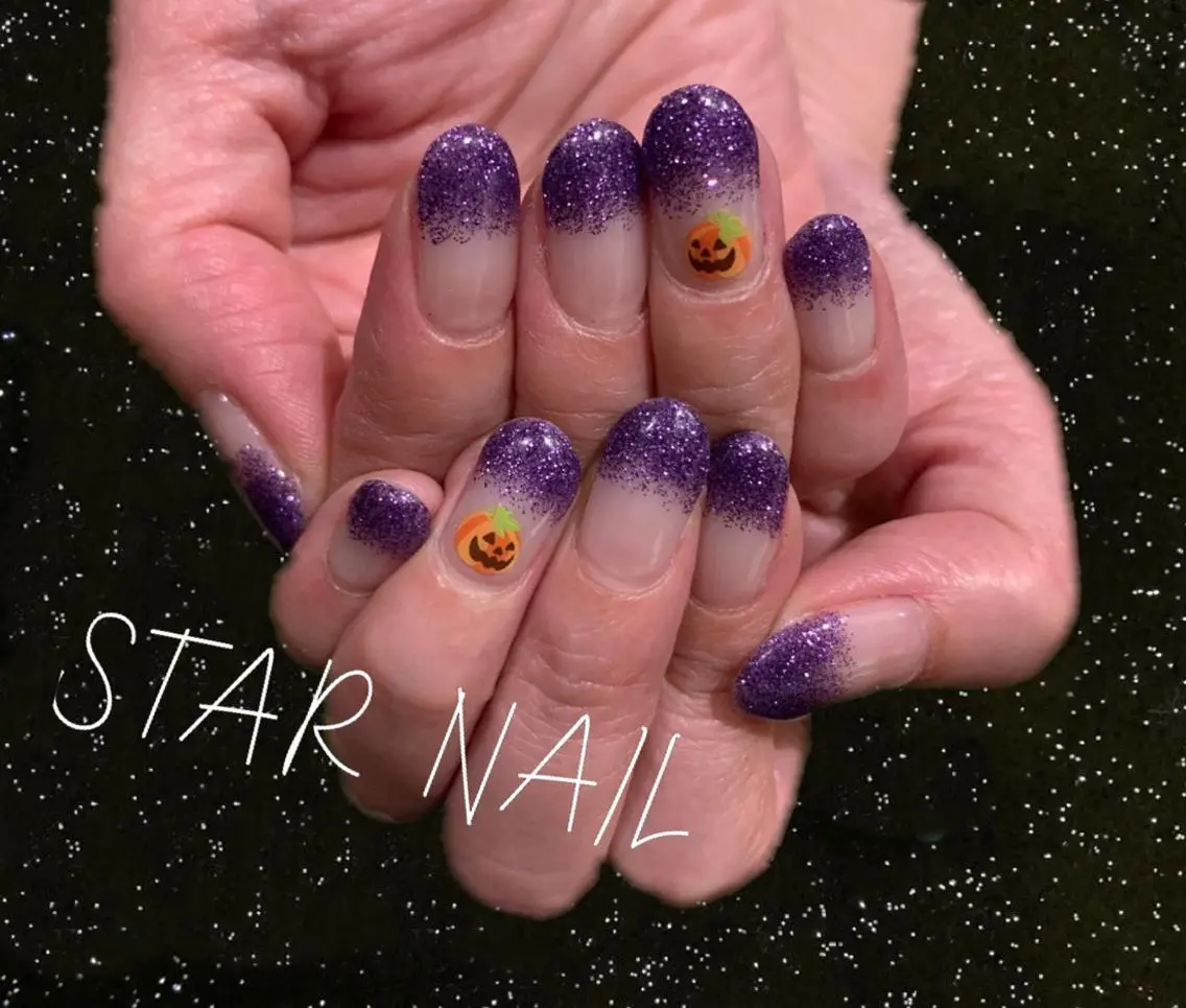 ネイル グラデーション ラメ(グリッター) ラメグラデーション ハンドネイル STAR NAILのネイルデザイン