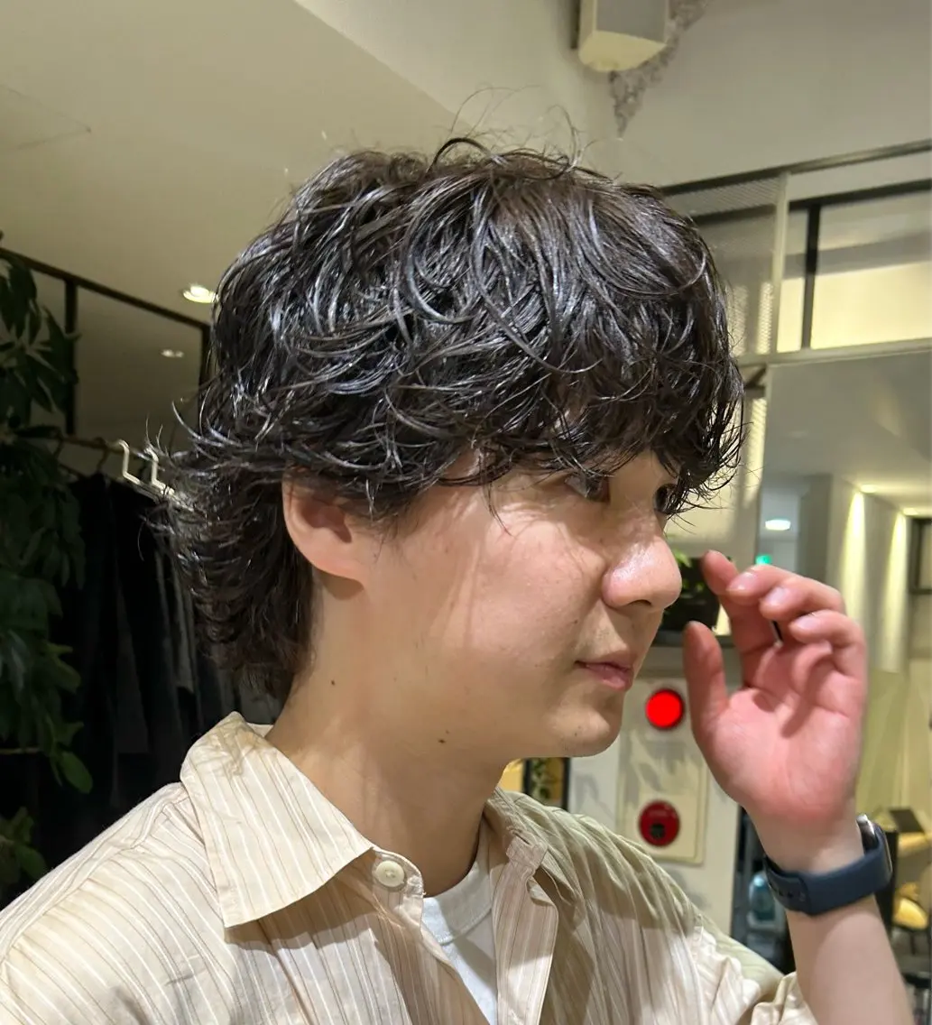 パーマ メンズ カット パーマ メンズ清潔感のプロ 💈メンズパーマ藤田のヘアスタイル