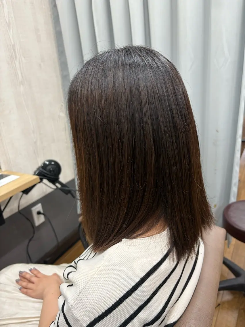 セミロング 縮毛矯正 TELA HAIR 幕張本郷店 千尋のヘアスタイル
