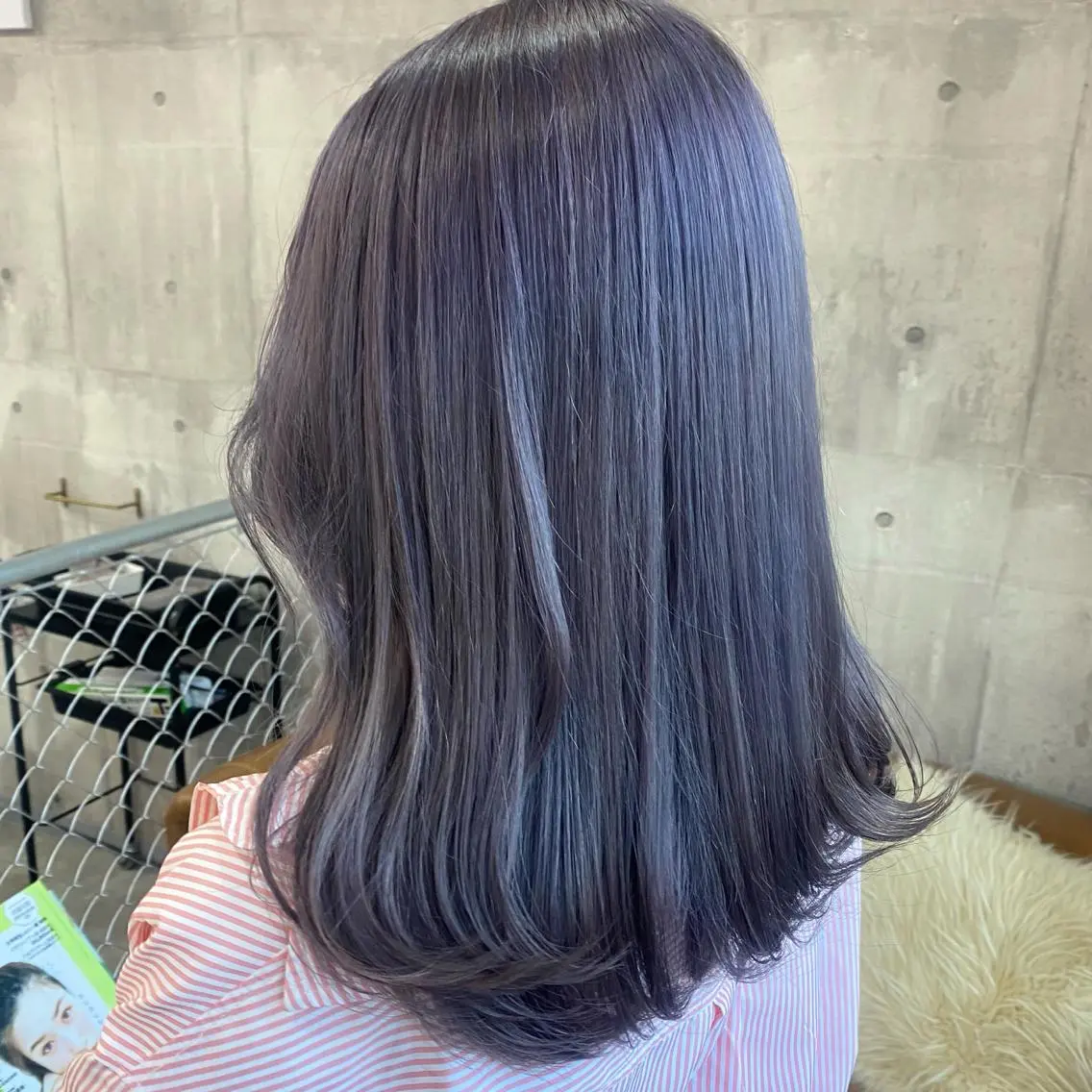 セミロング カラー ブロンド ラベンダーカラー SHURI❤️🔥 中/韓mix ♡のヘアスタイル