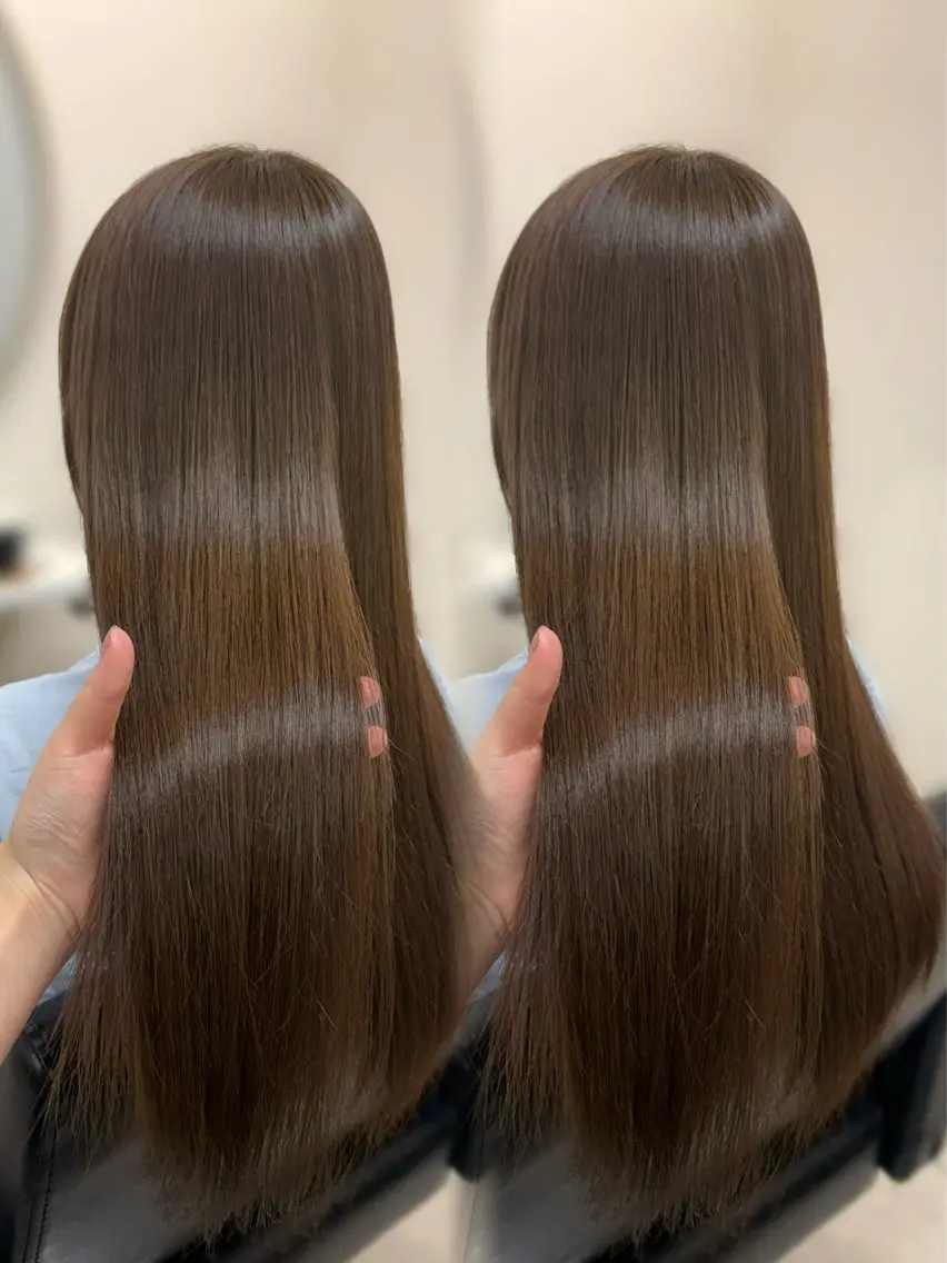 ロング 髪質改善 トリートメント カット ヘアカラー トリートメント 𝜗𝜚cocoro 韓国𝜗𝜚のヘアスタイル