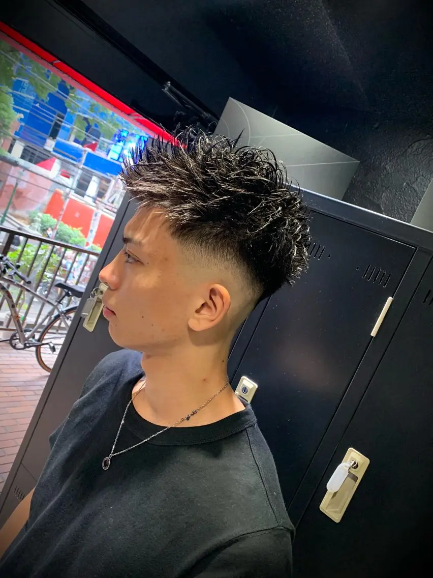 ショート メンズ カット パーマ トリートメント ヘアセット メンズパーマ/難波/ 心斎橋　室園亮佑のヘアスタイル