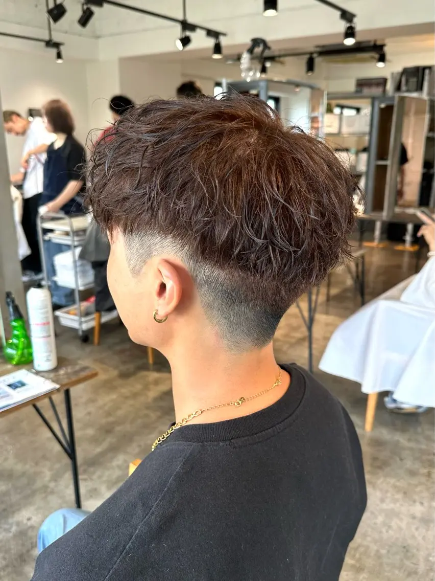 カラー パーマ メンズ メンズパーマ スペインカール アッシュ 骨格補正施術/メンズ 専門美容師/YUYAのヘアスタイル