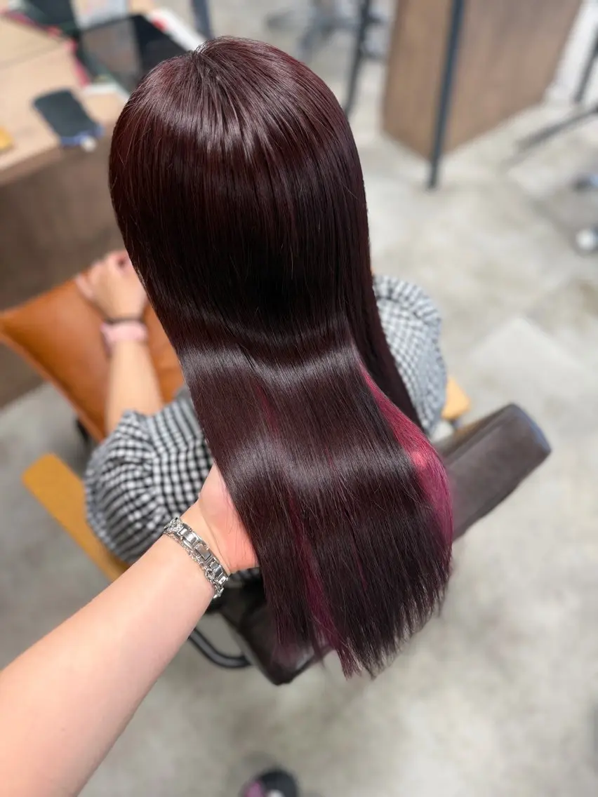ロング ヘアカラー トリートメント まこと /髪質改善のヘアスタイル