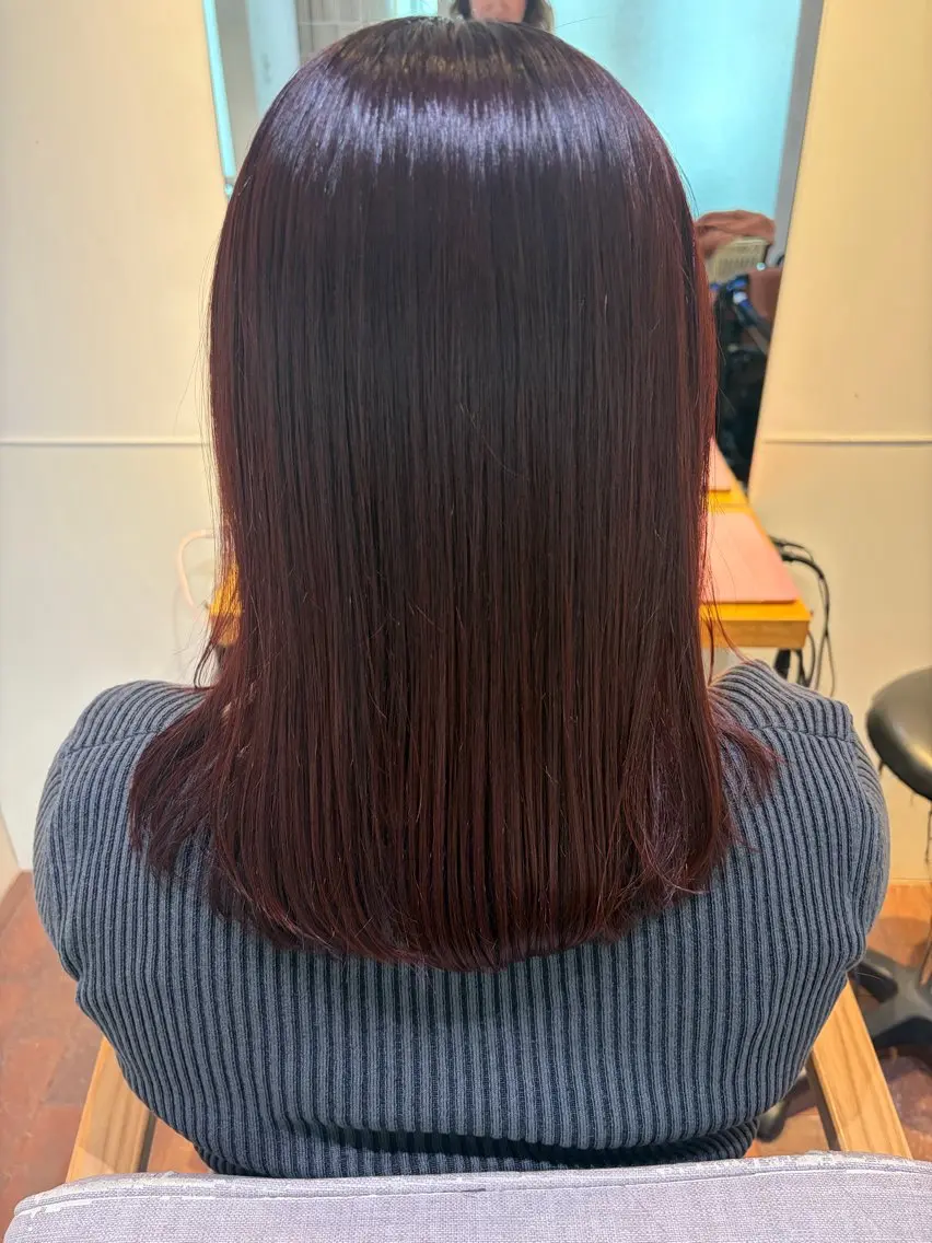 ミディアム カット ヘアカラー 暖色カラー/かまや ゆきえのヘアスタイル