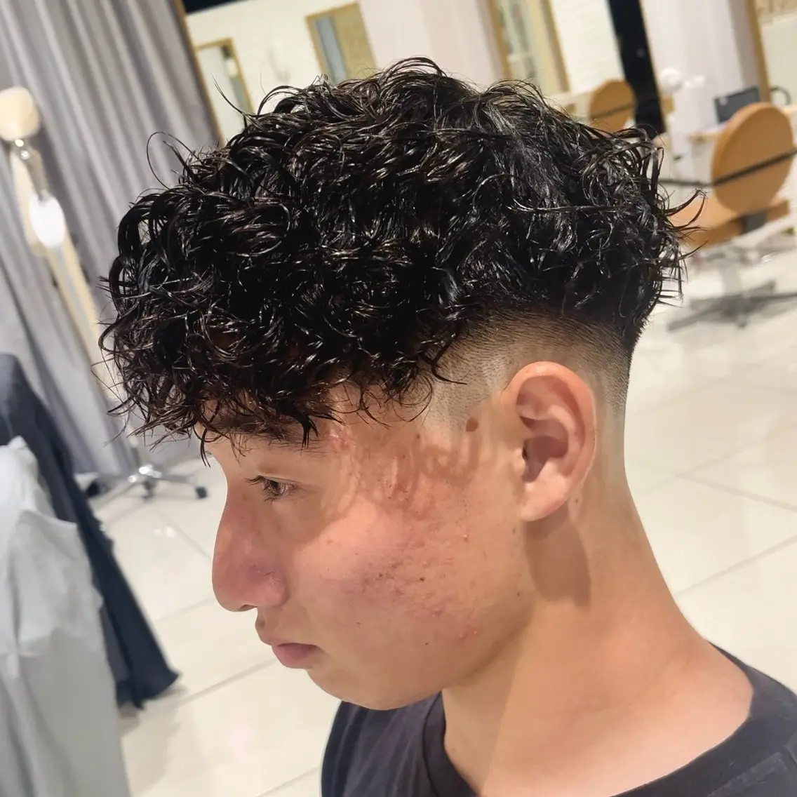 パーマ メンズ スペインカール 三条メンズパーマ⚽️ 髙井　陽のヘアスタイル