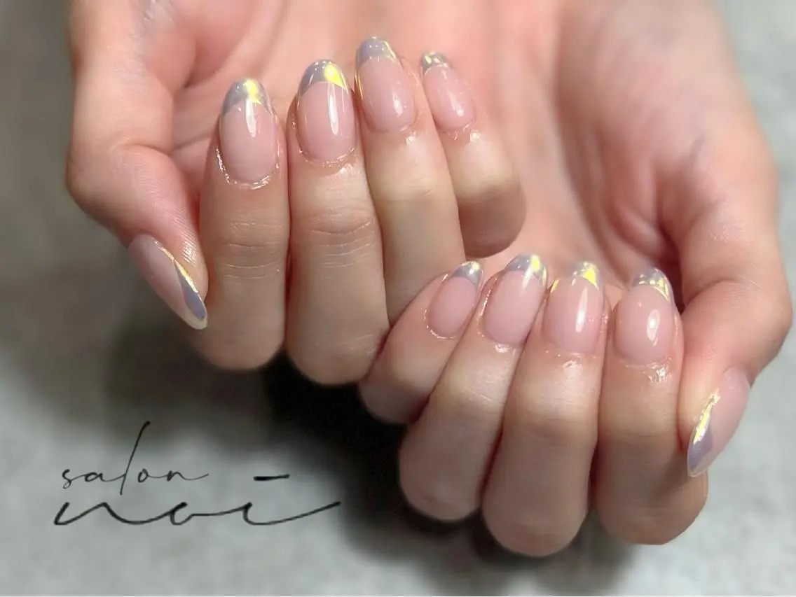 ネイル フレンチネイル ミラーネイル ハンドネイル salon noiのネイルデザイン