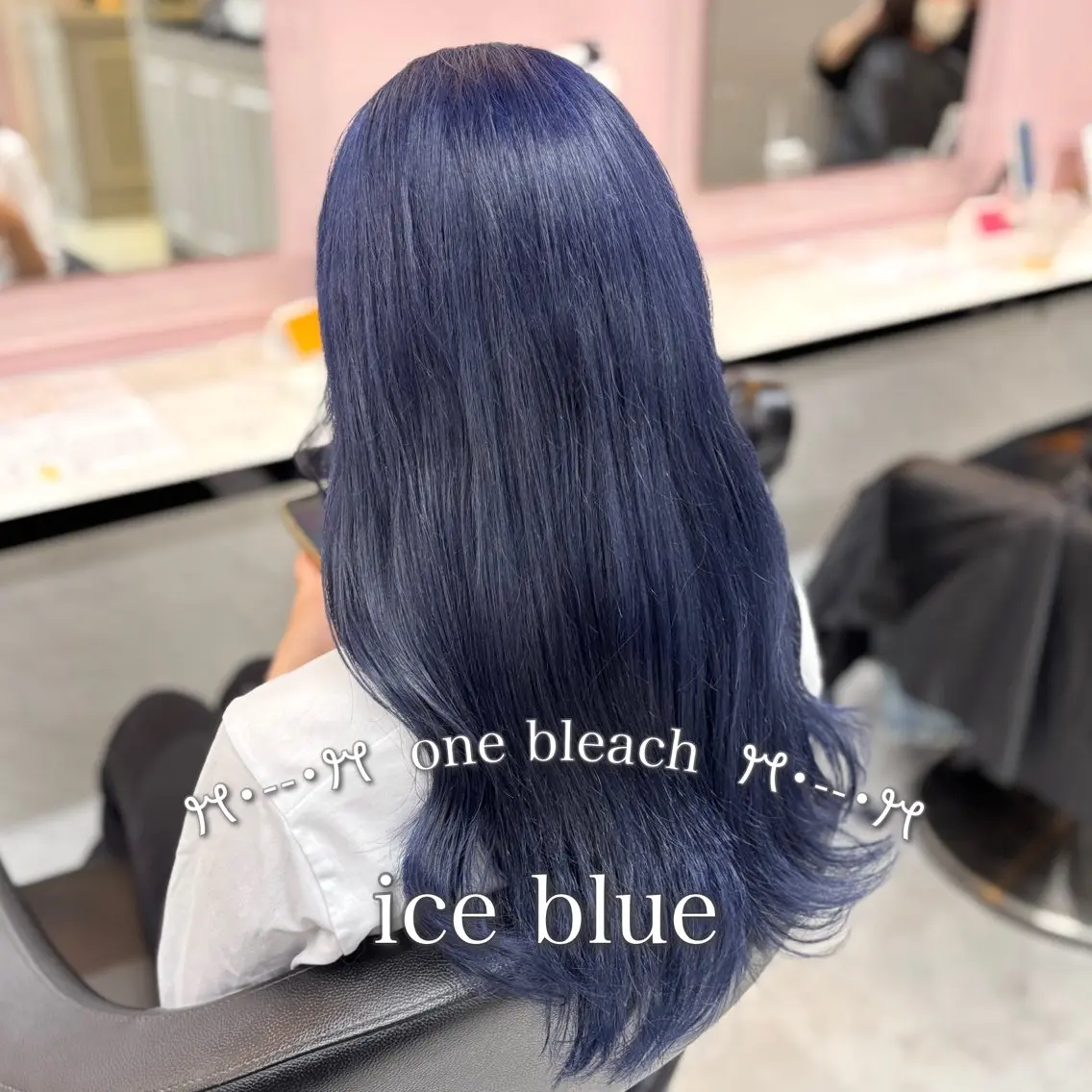 ロング カラー ブリーチ ブルーカラー ケアブリーチ 💙ハイトーン韓国風 色白ヘア💙manaのヘアスタイル