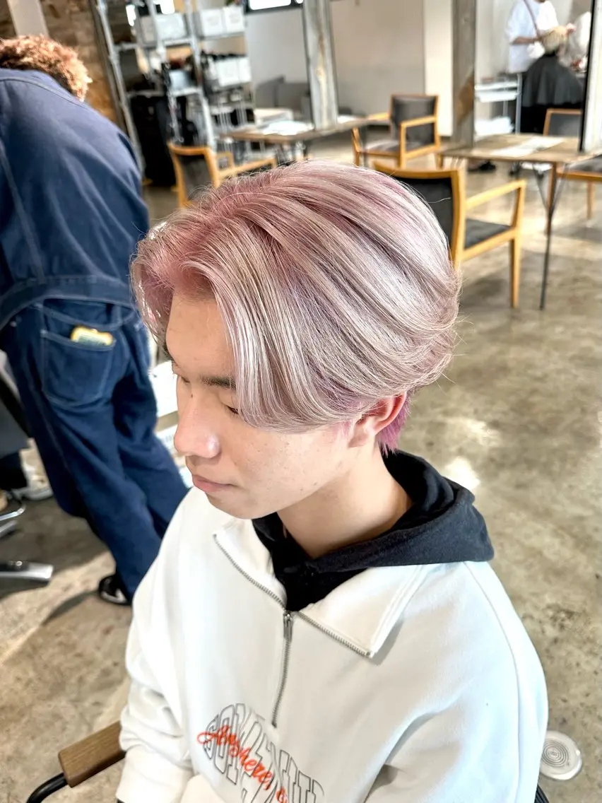 カラー メンズ メンズブリーチ メンズハイトーン メンズパーマ ブリーチ ブロンド ヘアカラー トリートメント 骨格補正施術/メンズ 専門美容師/YUYAのヘアスタイル