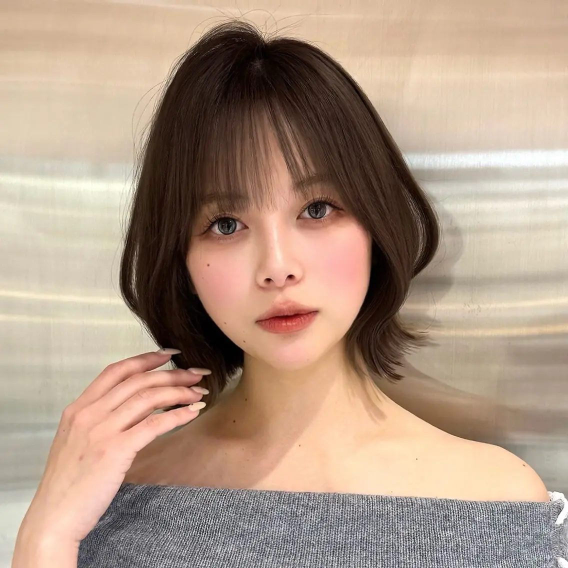 ミディアム カラー ヘアアレンジ ボブレイヤー 透明感カラー ボブ 韓国風ヘア レイヤーカット 韓国ヘア/ロー レイヤー/Rumiのヘアスタイル