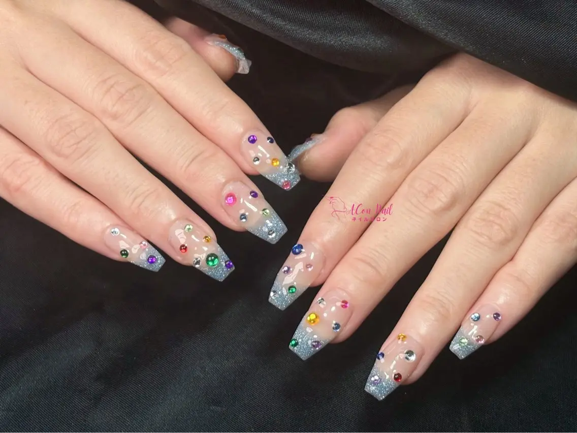 ネイル 桜ネイル 長さ出し フラワーネイル フレンチネイル ジェルネイル ハンドネイル ACon NailSalonのネイルデザイン