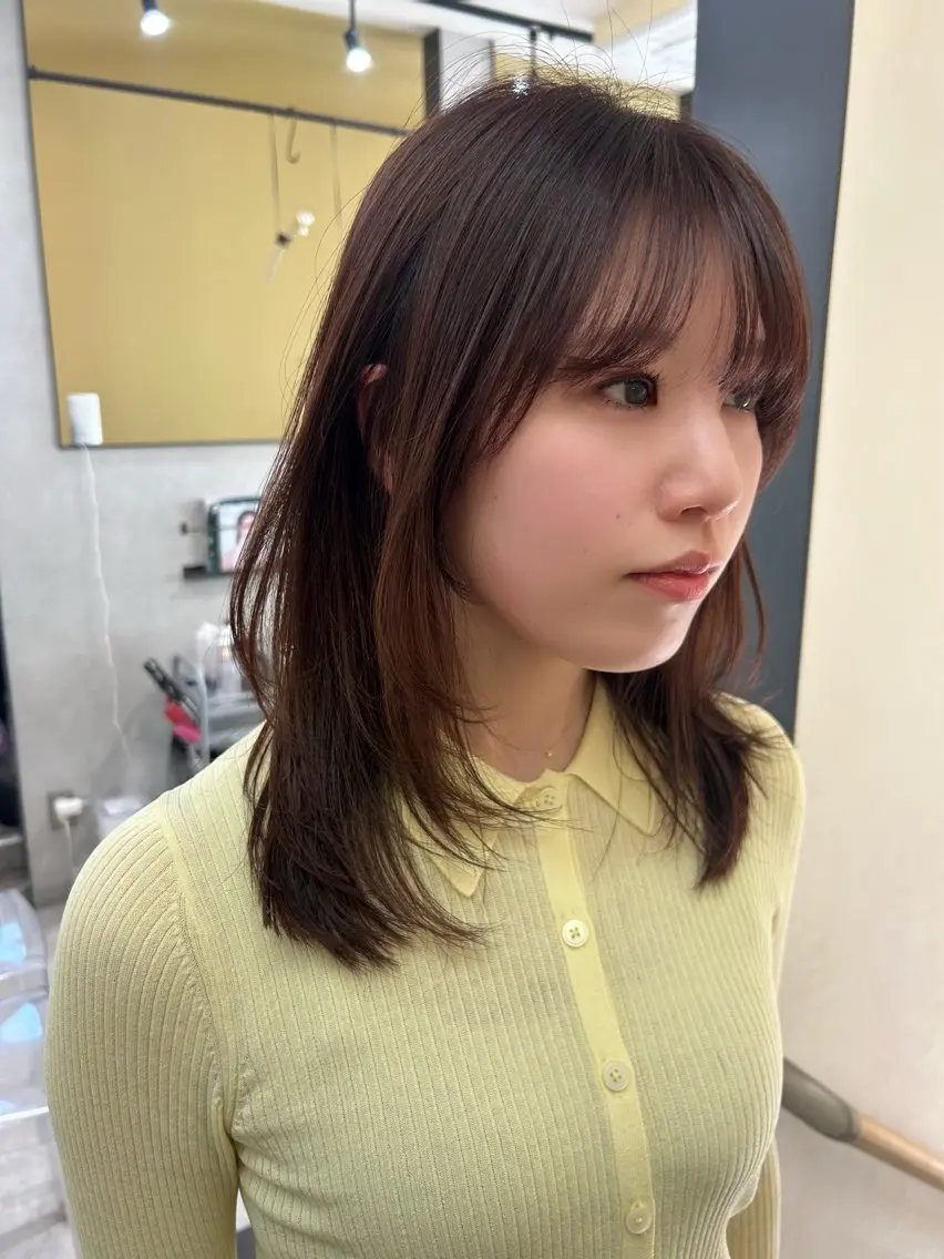 セミロング レイヤーカット カット トリートメント hubhair レイヤー/透明感のヘアスタイル