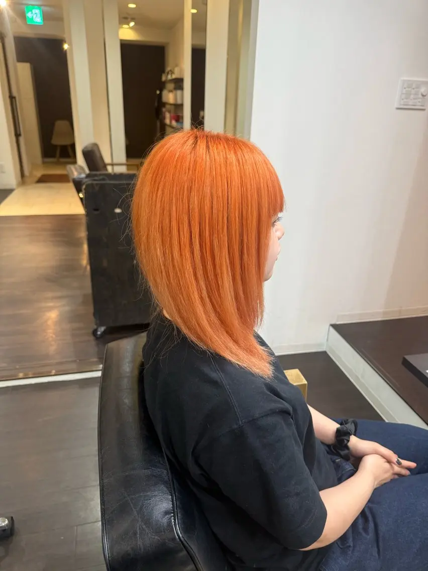 カラー オレンジ ヘアカラー 今井 慈龍のヘアスタイル