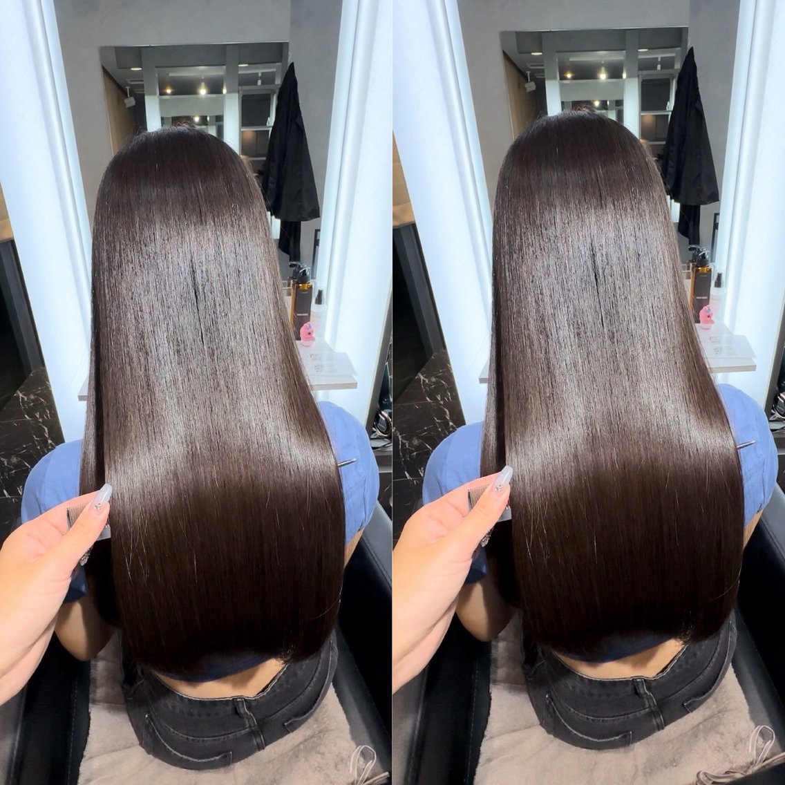 ロング カット ヘアカラー トリートメント 福西 司のヘアスタイル