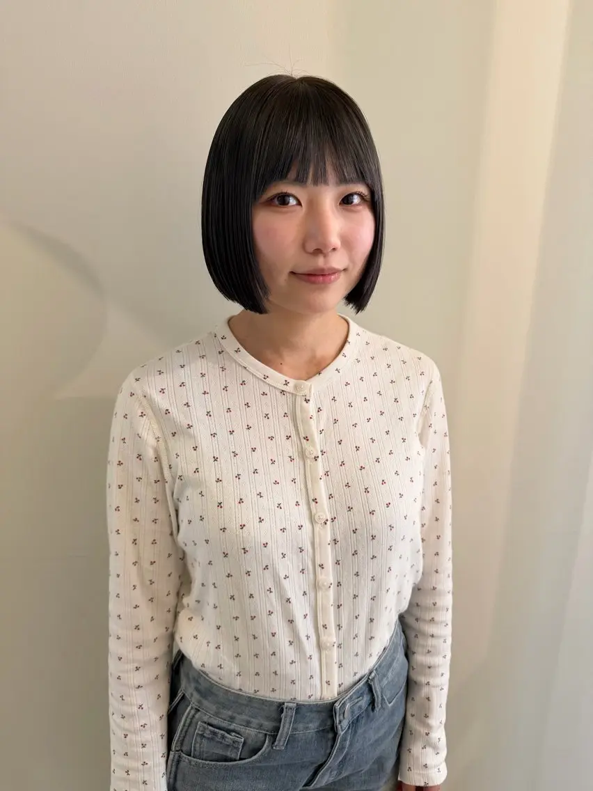 ショート カラー ボブ カット ヘアカラー トリートメント 渋谷 留菜のヘアスタイル