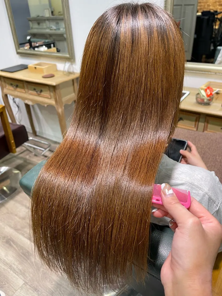 ロング 縮毛矯正 Felice Erikaのヘアスタイル