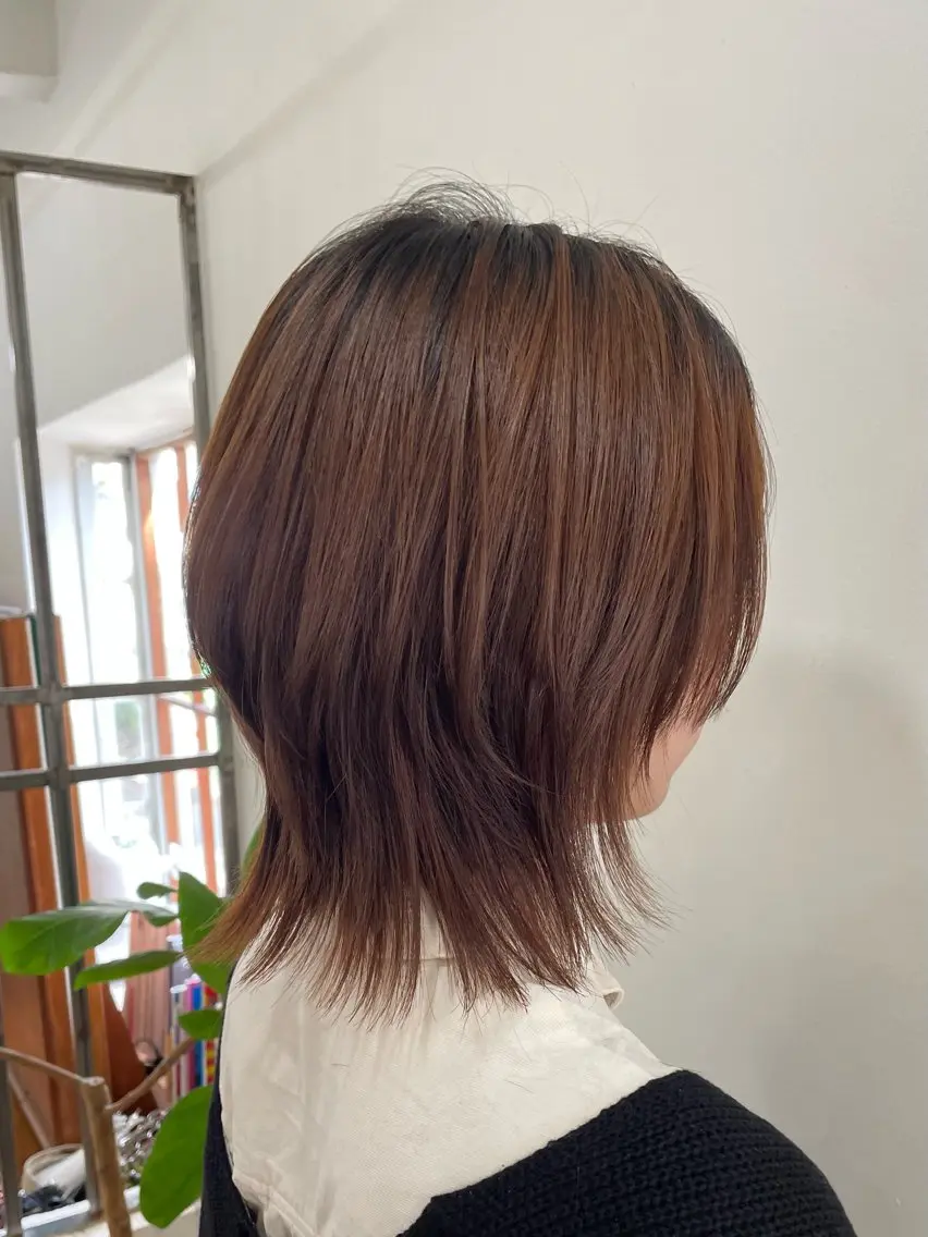 ミディアム ショートボブ ミディアムパーマ ボブ 髪質改善 レイヤーカット カット fulam － KAEDEのヘアスタイル