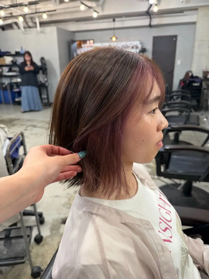 ミディアム ヘアカラー 山中 望緒のヘアスタイル