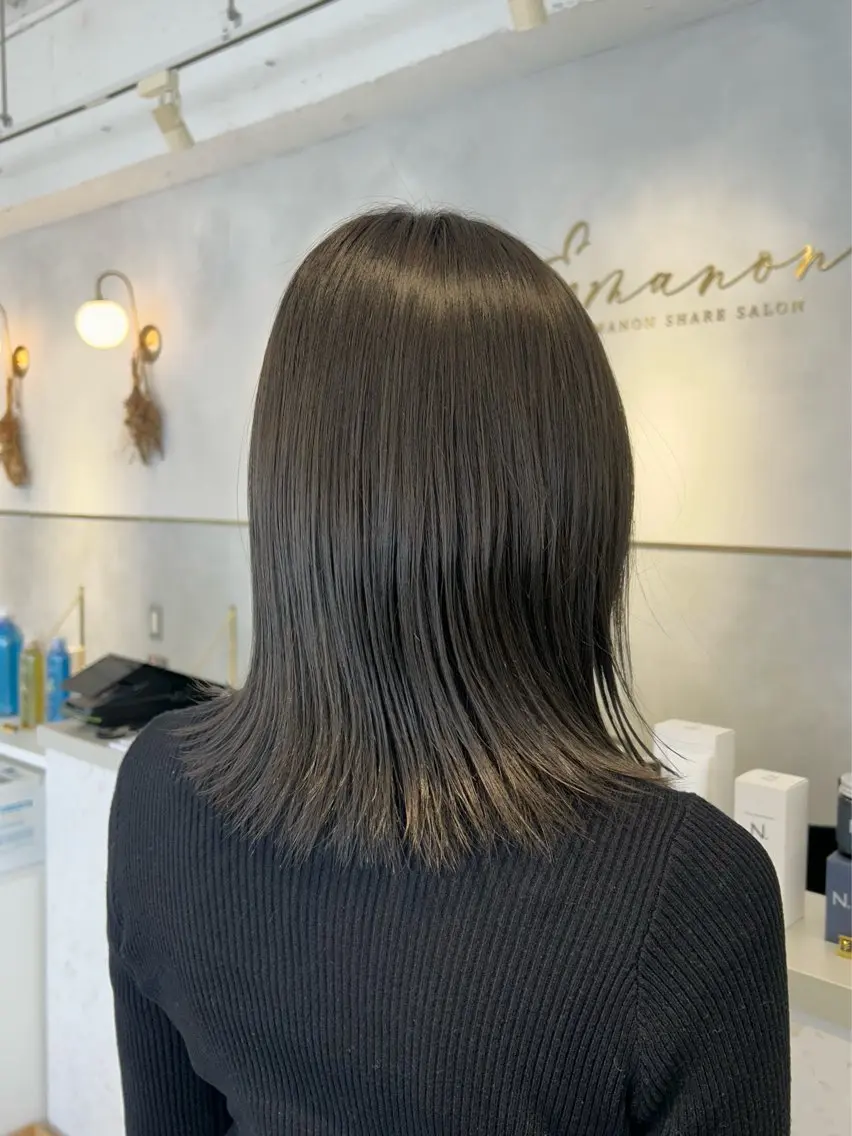 ミディアム カラー グレージュ オリーブグレージュ オリーブグレー 髪質改善 トリートメント ヘアカラー トリートメント ayaka 大宮のヘアスタイル