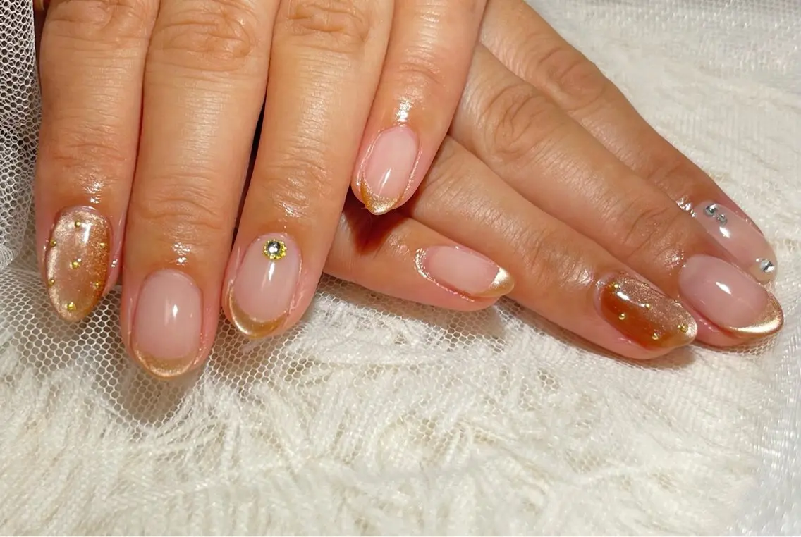 ネイル ブラウン フレンチネイル nanairo nailのネイルデザイン