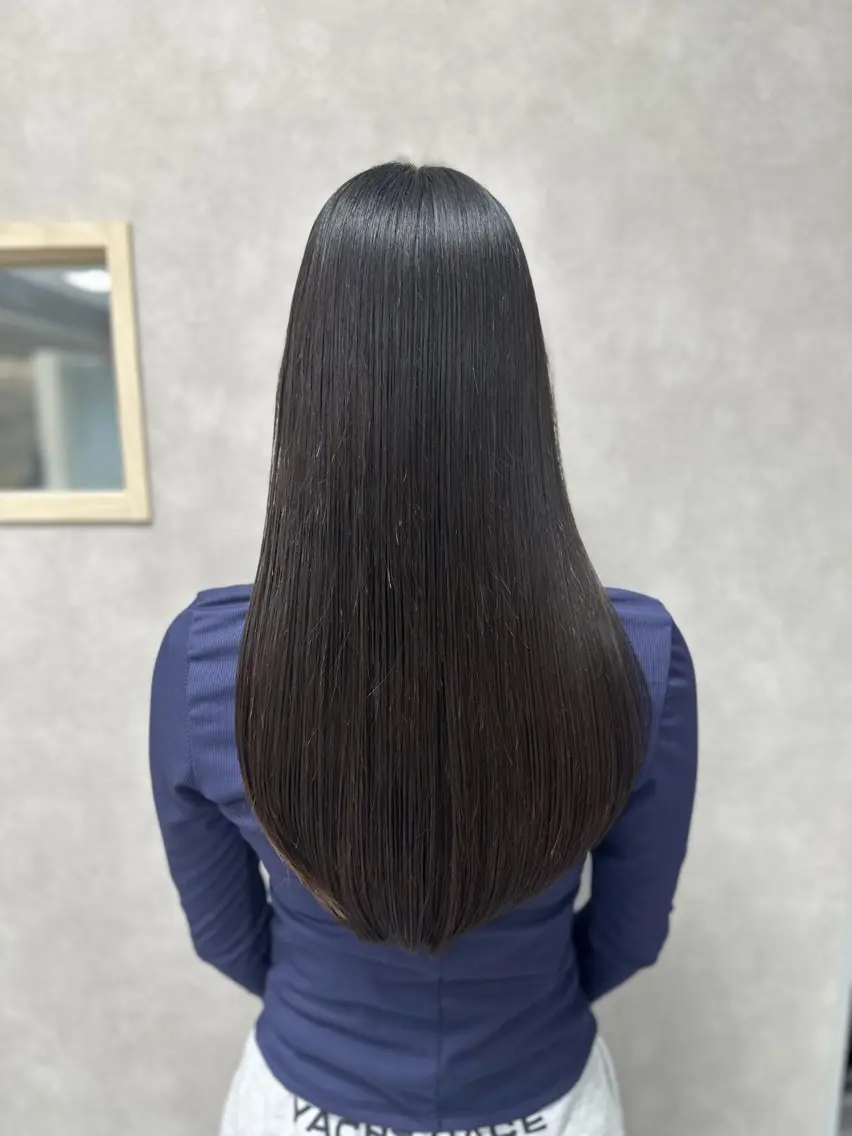 ロング パーマ 縮毛矯正 髪質改善/縮毛矯正 /レイヤーカット岡部のヘアスタイル