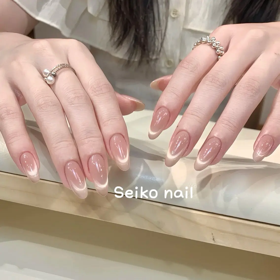 【平日限定❤️‍🔥】💕ワンホンネイル💅マグネットフレンチの写真