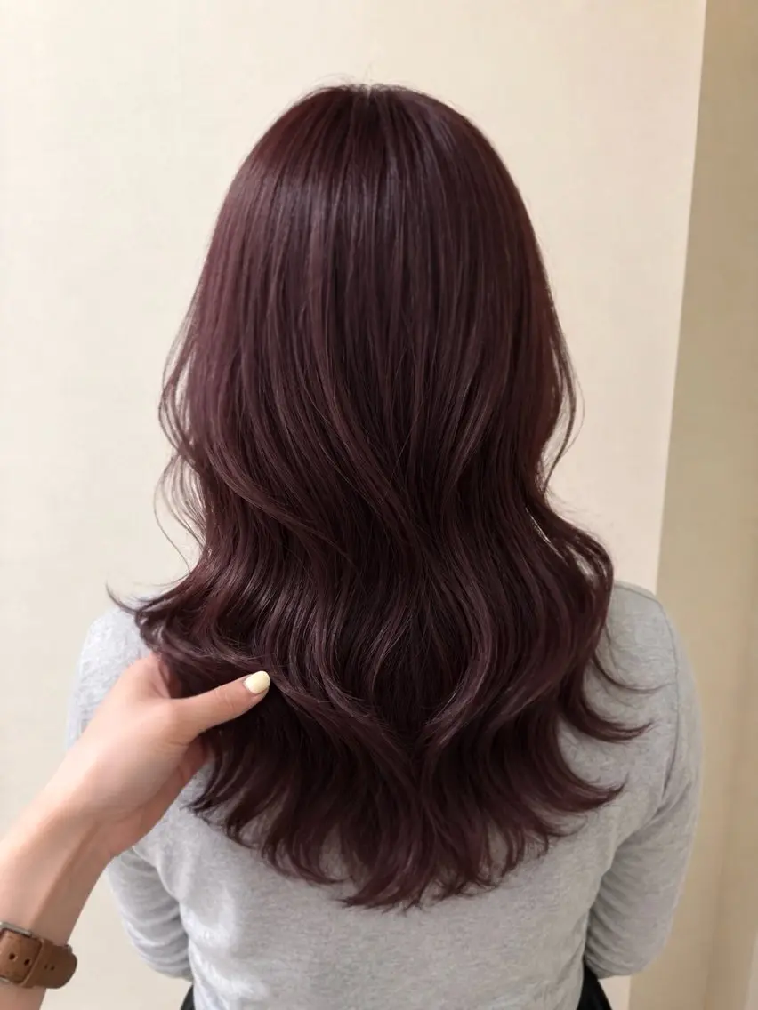 セミロング ヘアカラー 透明感／暖色カラー ／マツエク／ここなのヘアスタイル
