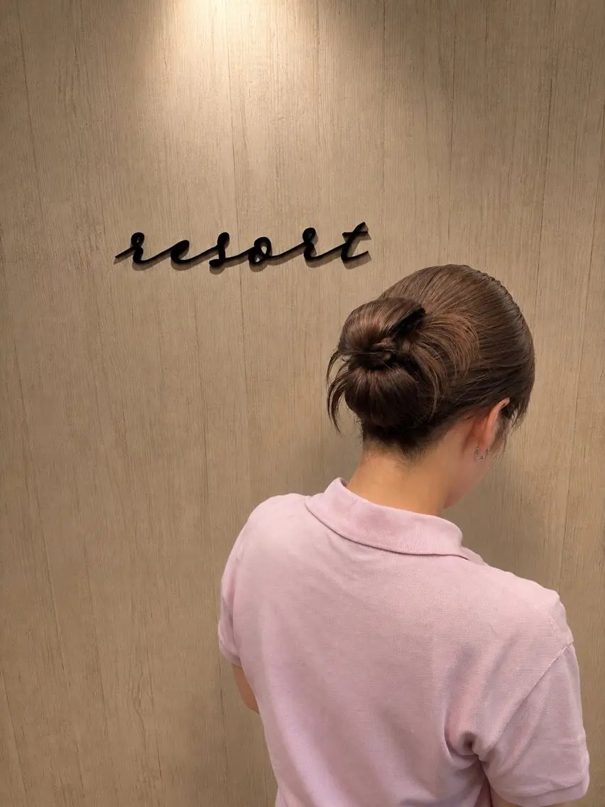 ミディアム ヘアアレンジ resort 嵯峨店 もえなのヘアスタイル
