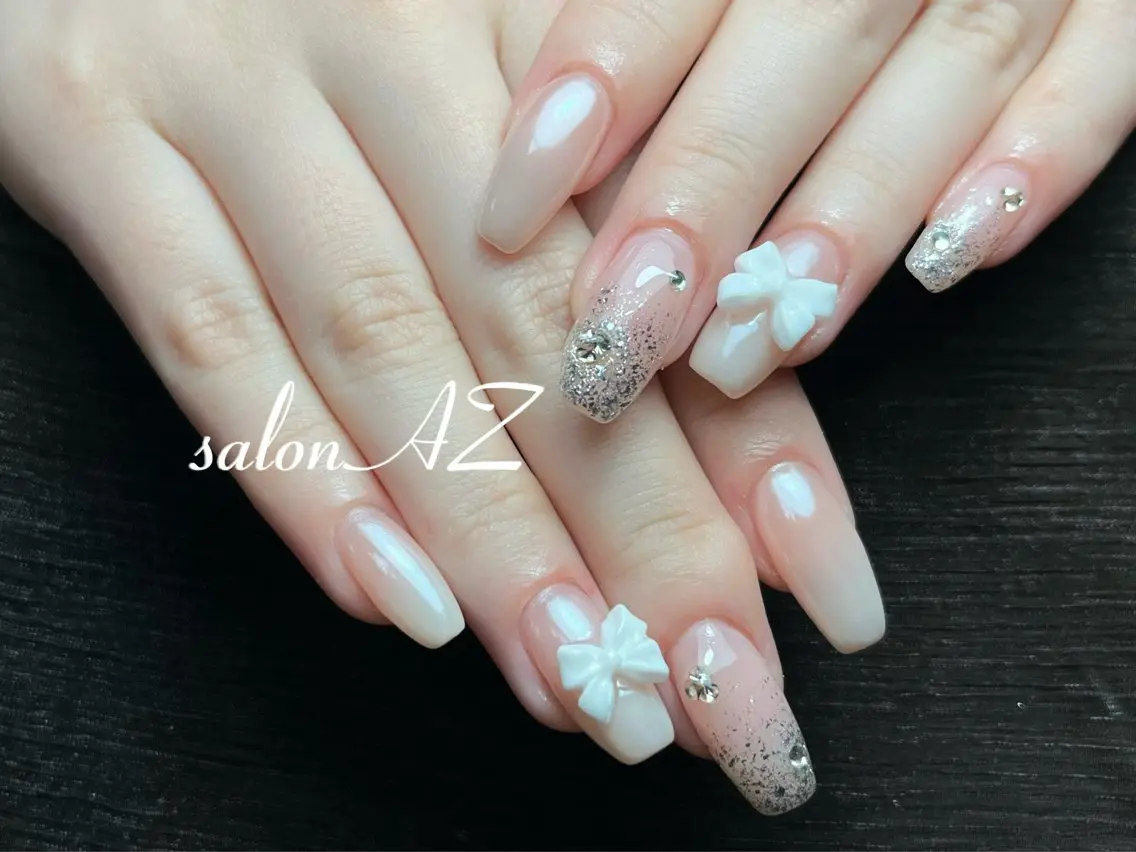 ネイル 長さ出し フットネイル フレンチネイル マグネットネイル ニュアンスネイル salon AZのネイルデザイン