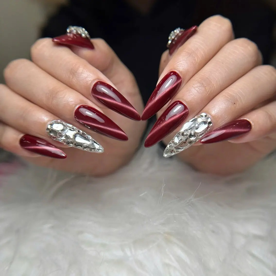 ネイル オーロラネイル 長さ出し フラッシュネイル フレンチネイル ジェルネイル Michi Nail Staffのネイルデザイン