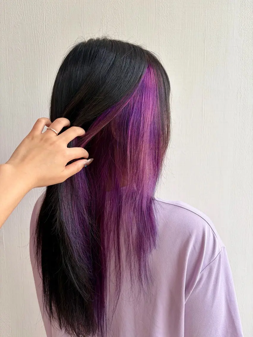 カラー カシス バイオレットカラー ヘアカラー 杉森 蘭琉のヘアスタイル