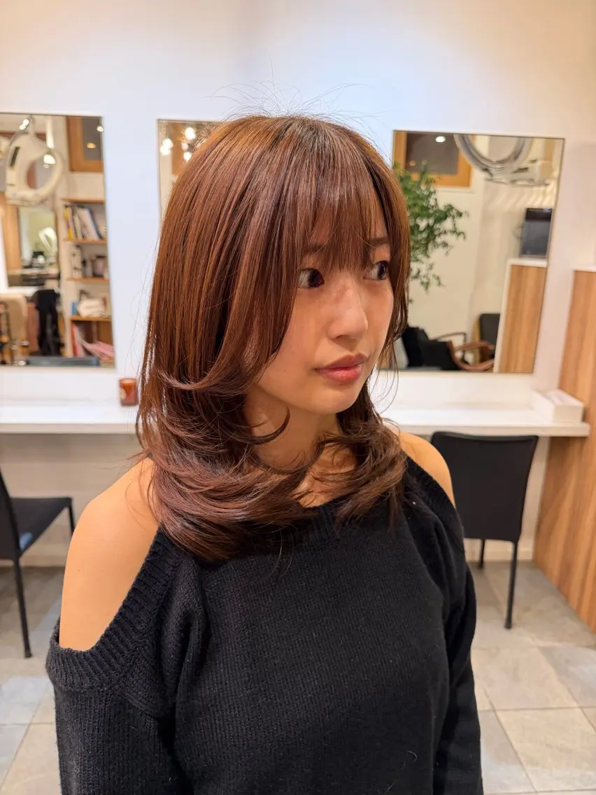 ミディアム レイヤーカット カット/パーマ たるみことりのヘアスタイル
