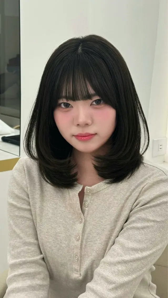 【ミディアム限定】韓国風レイヤーカット＋うる艶トリートメントの写真