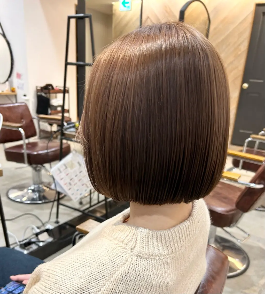 ショート ボブ 赤味消しくすみカラー 💕髪質改善/梅田のヘアスタイル