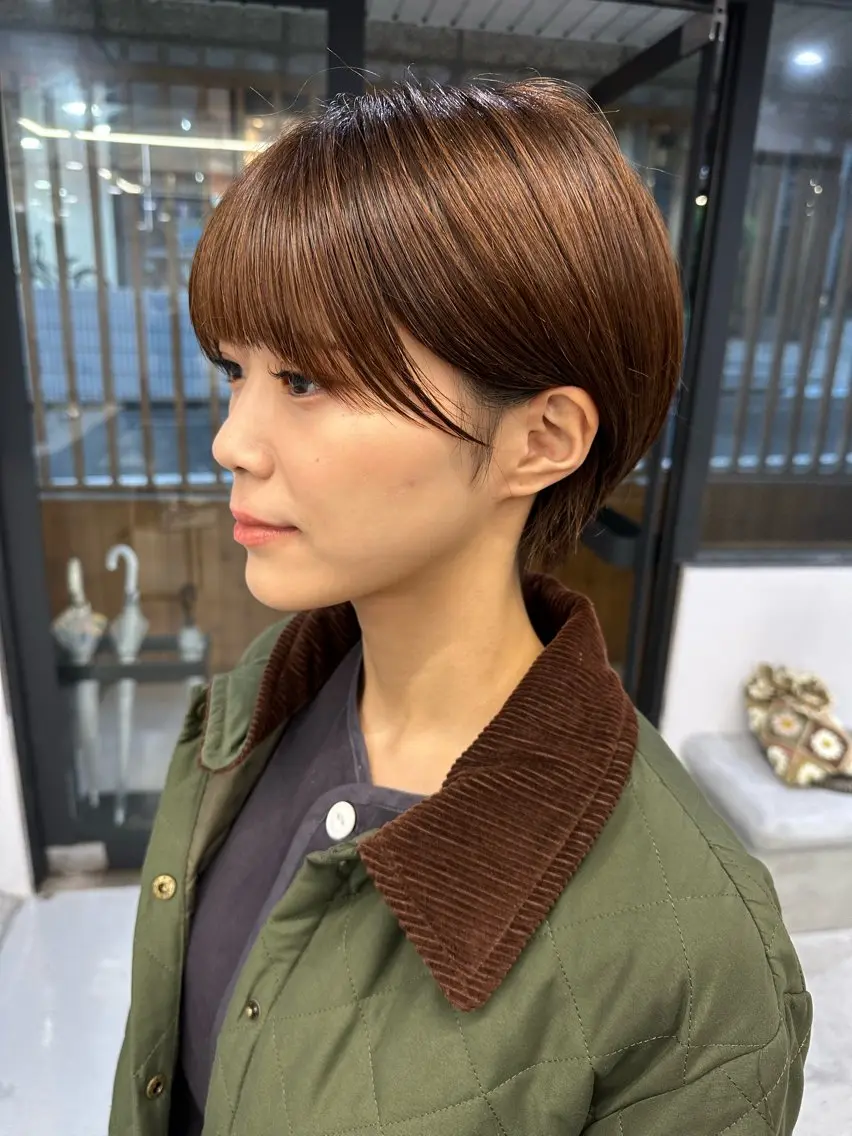 ショート カット ヘアカラー 骨格診断で絶対可愛い ✨丸みショート✨凌弥のヘアスタイル