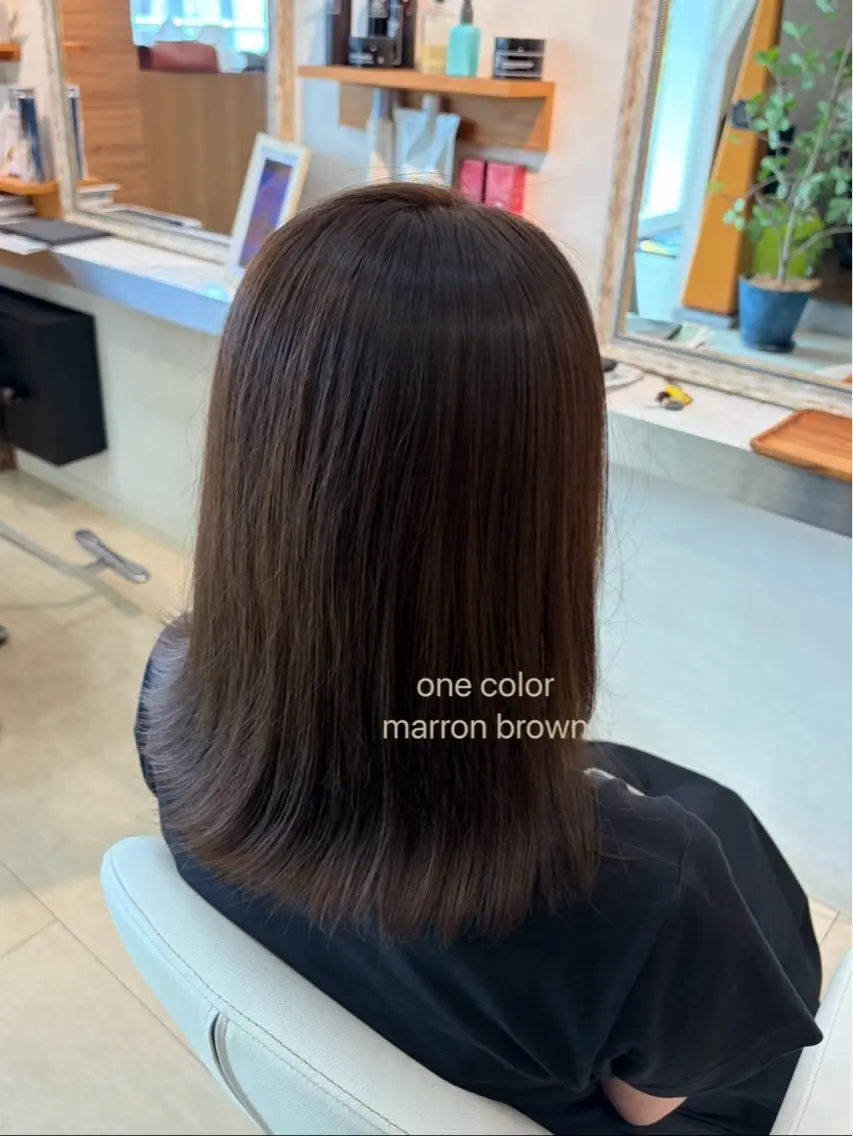 ミディアム ヘアカラー hair bonitaのヘアスタイル