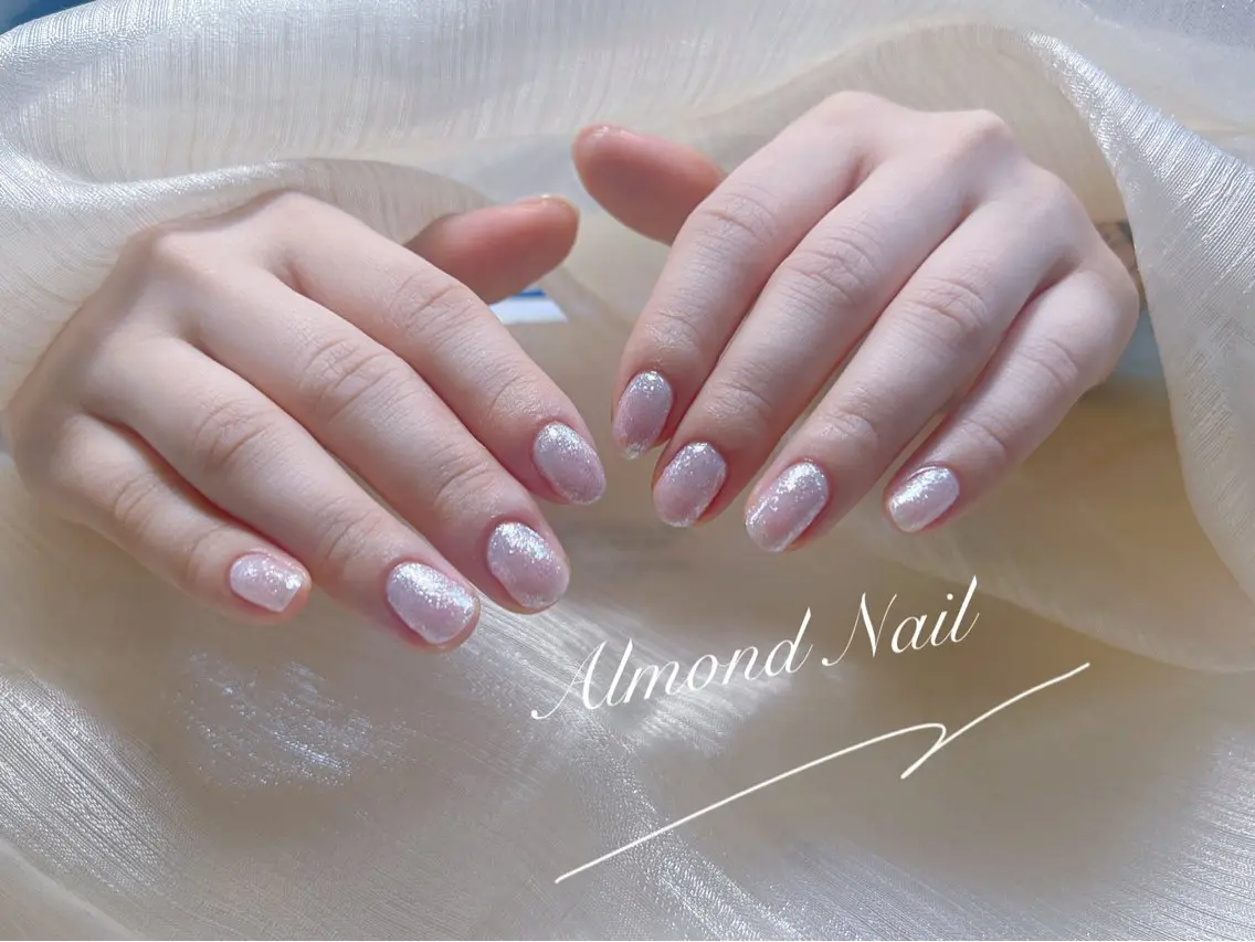 ネイル 長さ出し フラッシュネイル フットネイル フレンチネイル ジェルネイル Almond Nail 亀戸のネイルデザイン