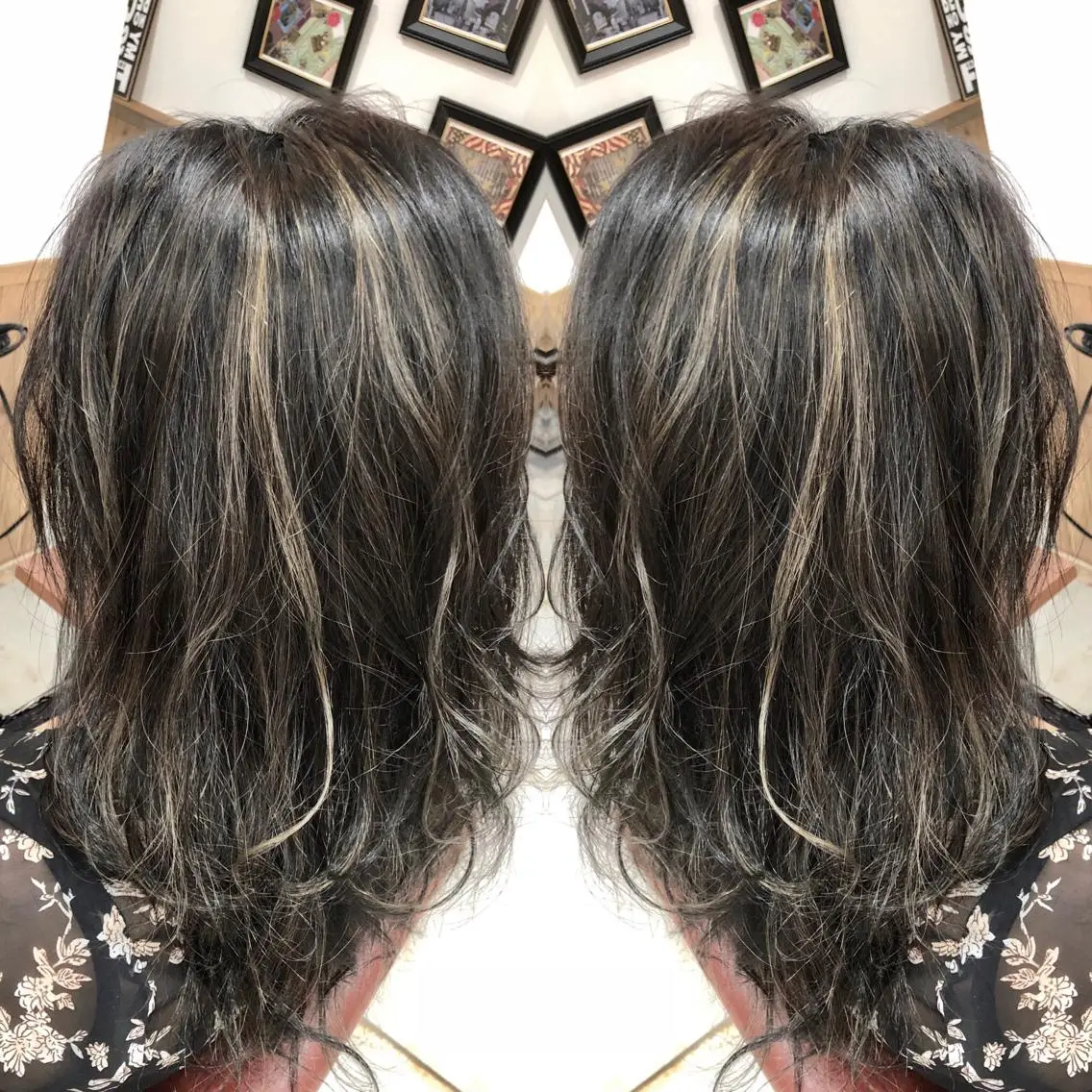 ロング カラー ハイライトカラー 外国人風カラー ハイライト M IIのヘアスタイル