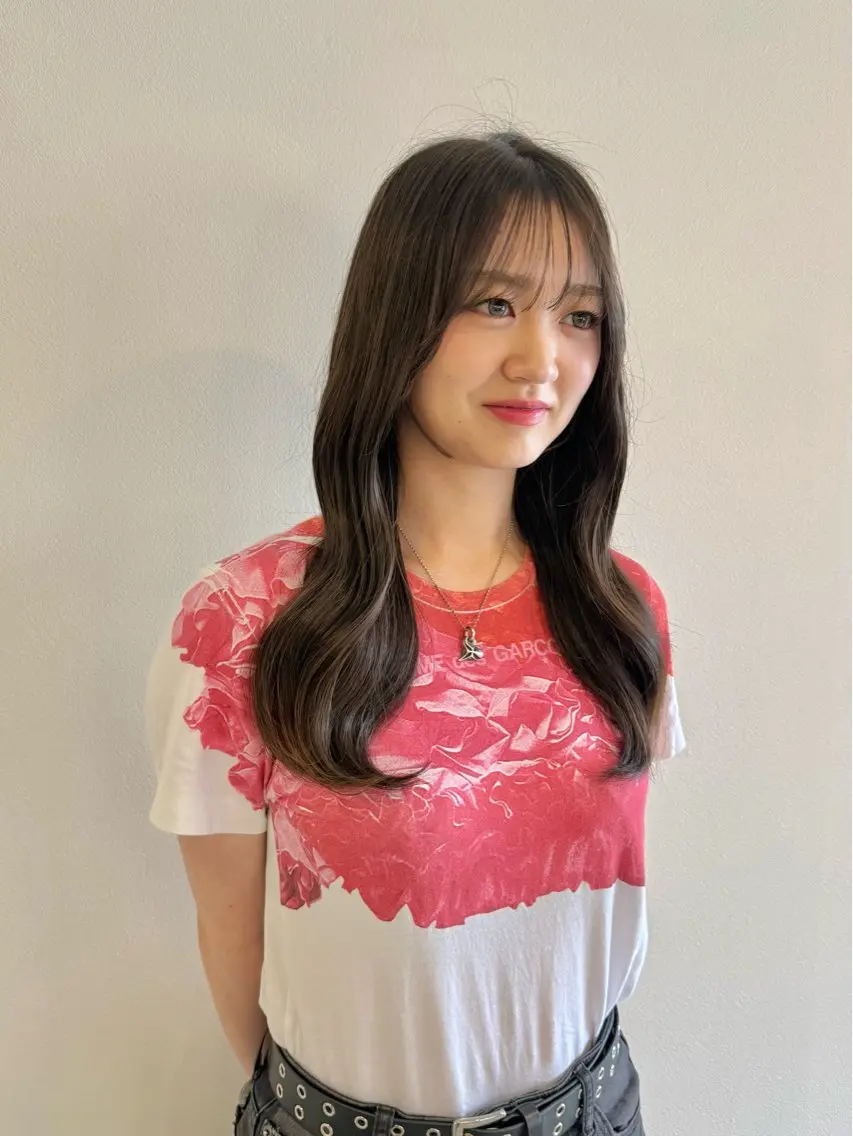 セミロング カラー 韓国風ヘア カット ヘアカラー トリートメント 髪質改善*韓国ヘア* レイヤー*IBUKIのヘアスタイル