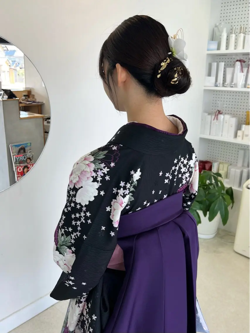 ロング 卒業式のヘアスタイル 浴衣 ヘアセット カドムラ モエのマツエク・マツパデザイン