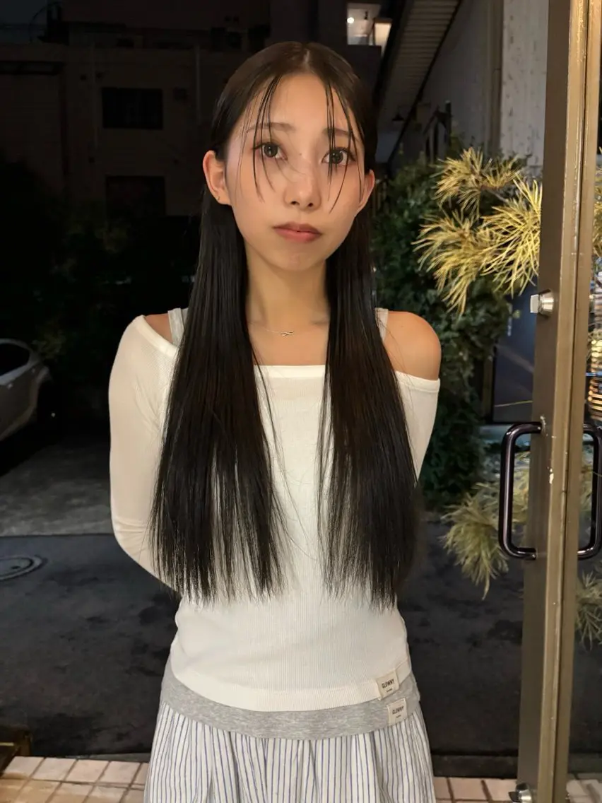 ロング 縮毛矯正 トリートメント 田中 隼斗のヘアスタイル