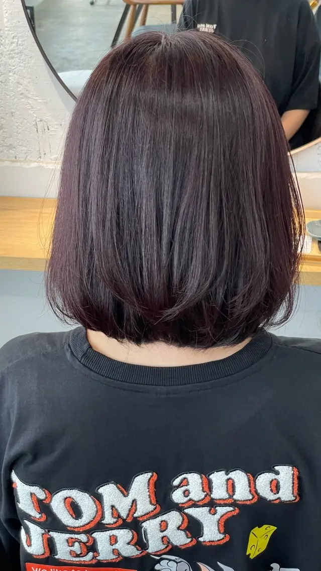 ミディアム カラー ブラウンカラー レッドカラー レッドブラウン 透明感カラー さきのヘアスタイル