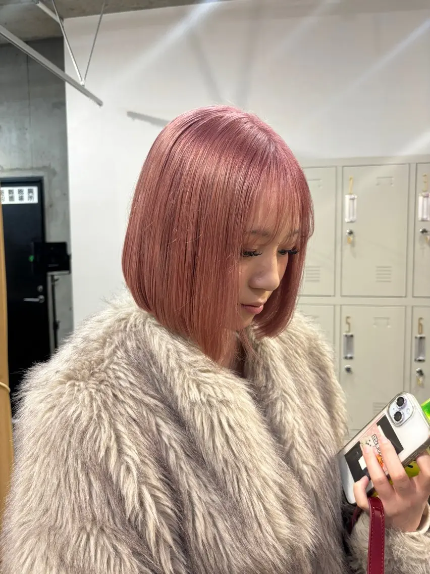 ミディアム ヘアカラー ココロ♩ハイトーン/ 暖色 大名のヘアスタイル