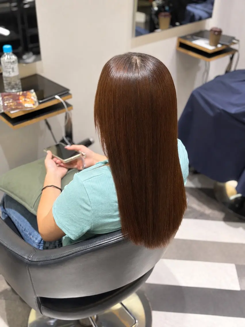 セミロング 縮毛矯正 縮毛矯正 久保 佑真のヘアスタイル