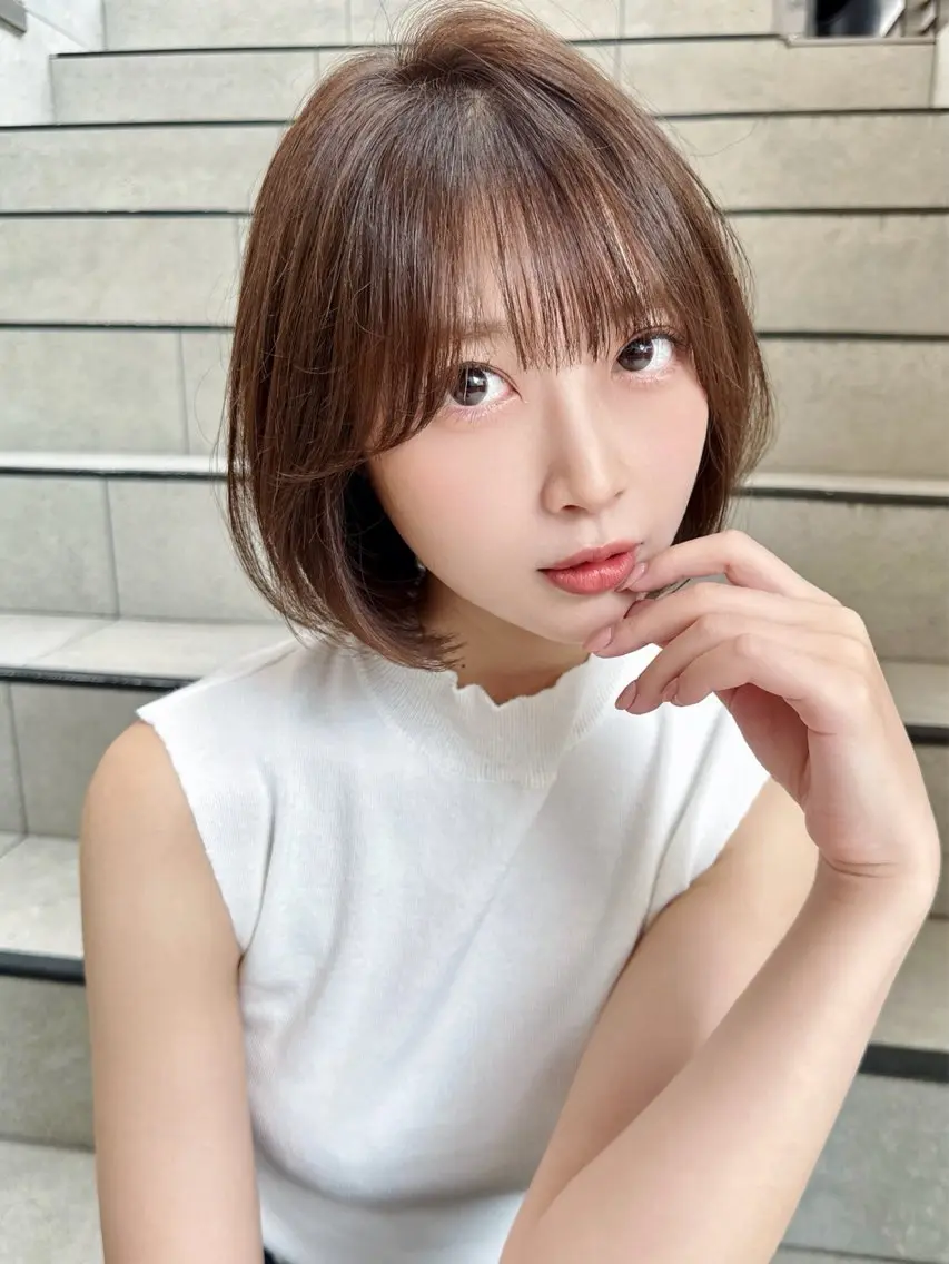 ショート カラー カット ヘアカラー トリートメント 縮毛矯正✨🫧 レイヤー川村利幸のヘアスタイル
