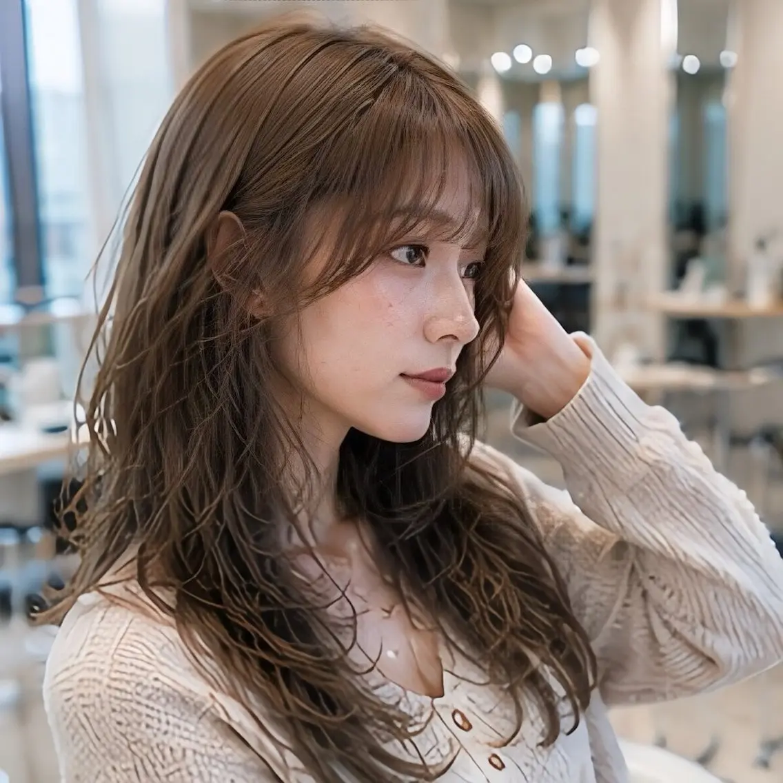 ロング カット レイヤー/顔まわり /縮毛矯正/おばかんのヘアスタイル