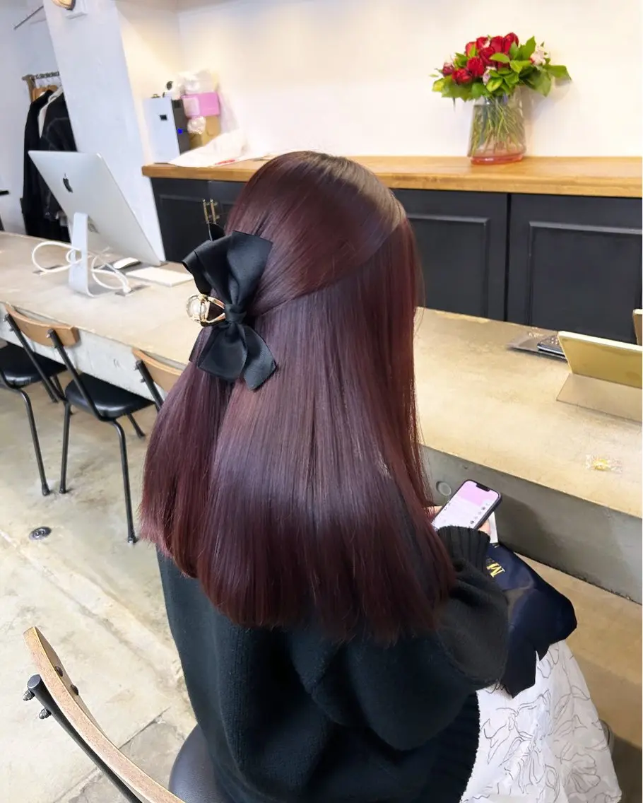 ロング カラー ヘアアレンジ ヘアカラー トリートメント 🎀暖色カラー🎀 ♡yurika♡のヘアスタイル