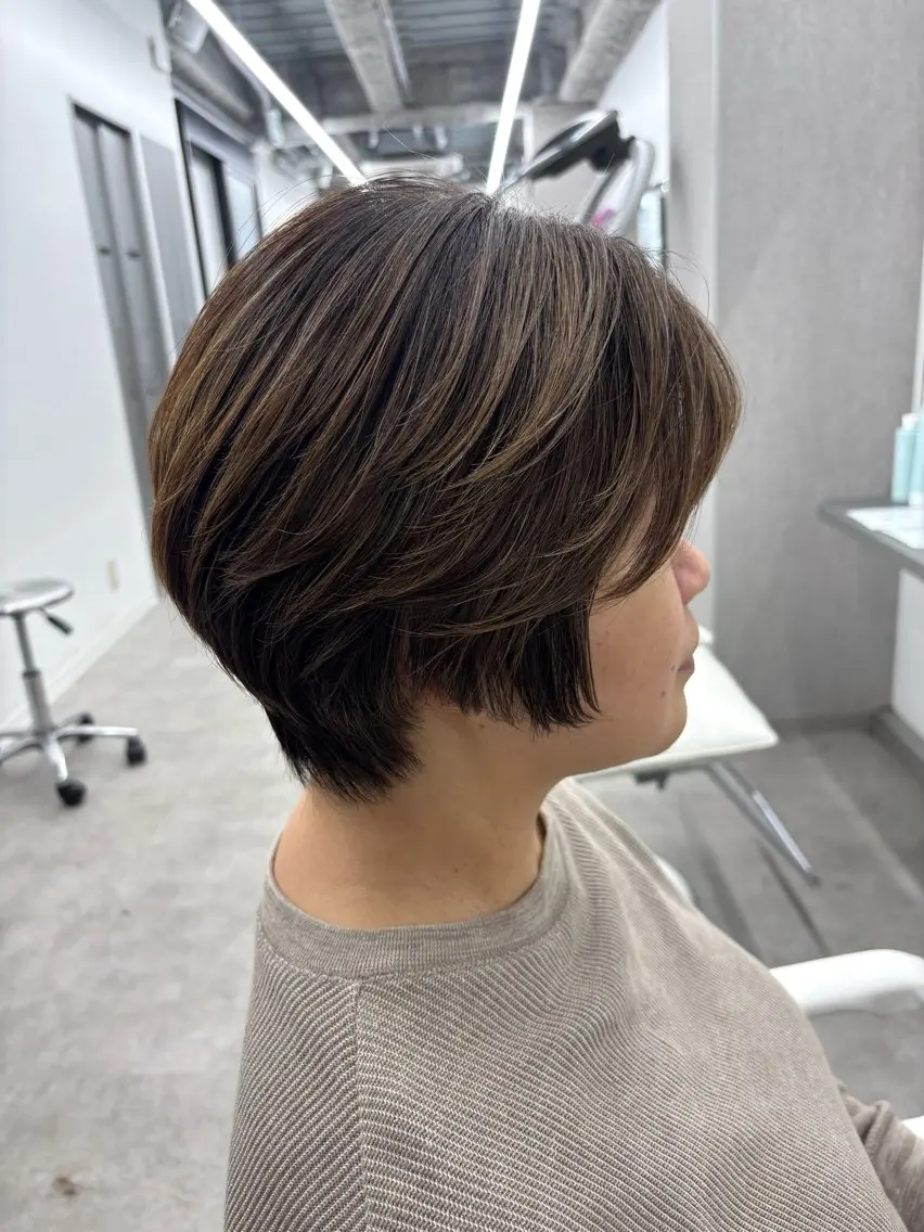 ショート ショートボブ ボブ 顔周りカット ハイライト 髪質改善 カット ヘアカラー 関山浩平ショート /ボブ/ヘアセットのヘアスタイル