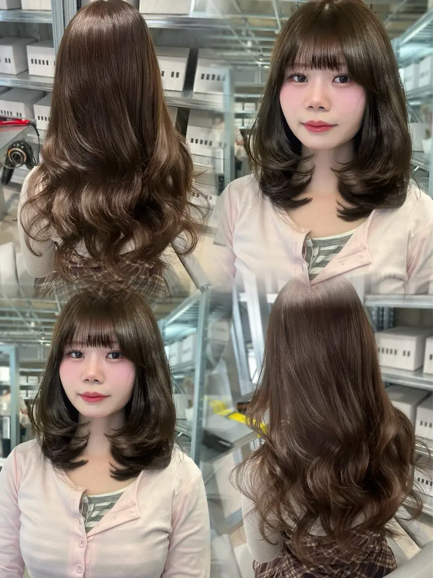ミディアム カラー カット ヘアカラー トリートメント ダブルカラー/レイヤ ーカット 🤍ゆきなのヘアスタイル